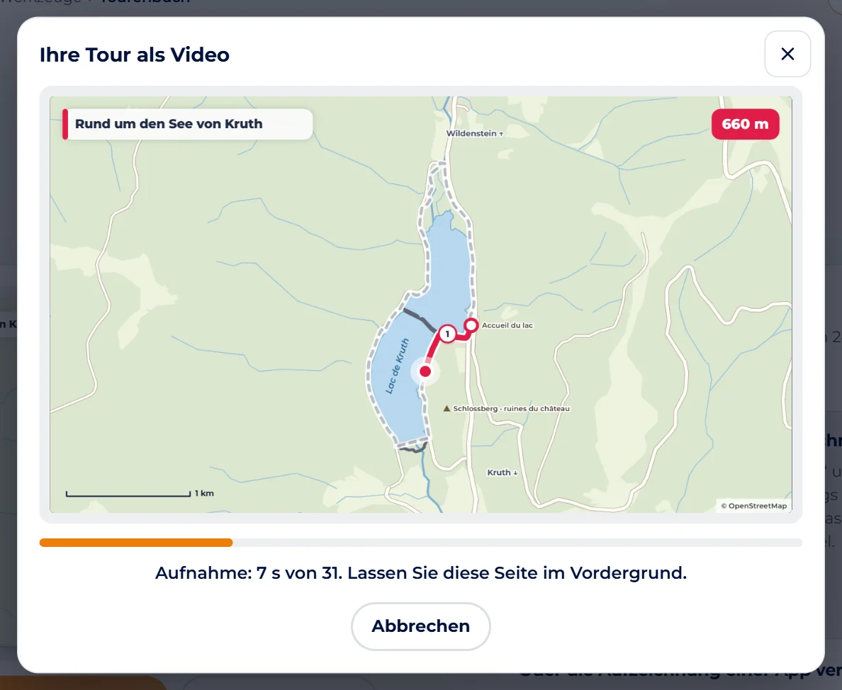 Bildschirmfoto : Das Video erstellen
