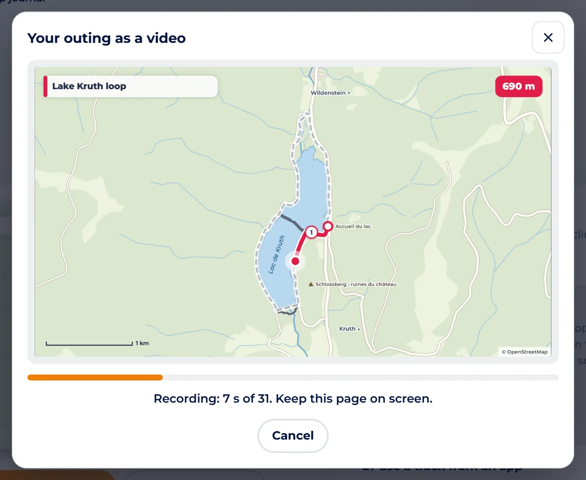Screenshot : Make the video