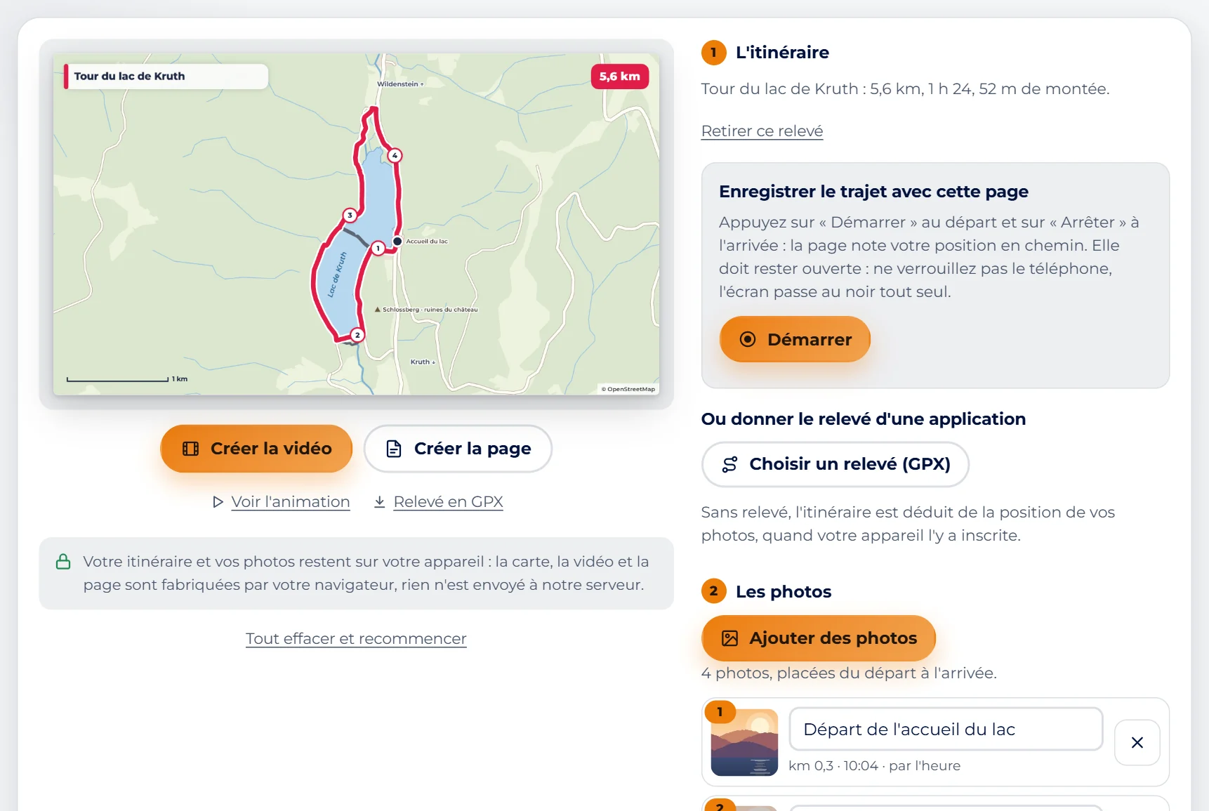 Capture d'écran : Ou donnez le relevé d'une application