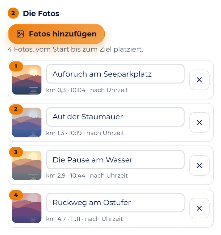 Bildschirmfoto : Ihre Fotos hinzufügen