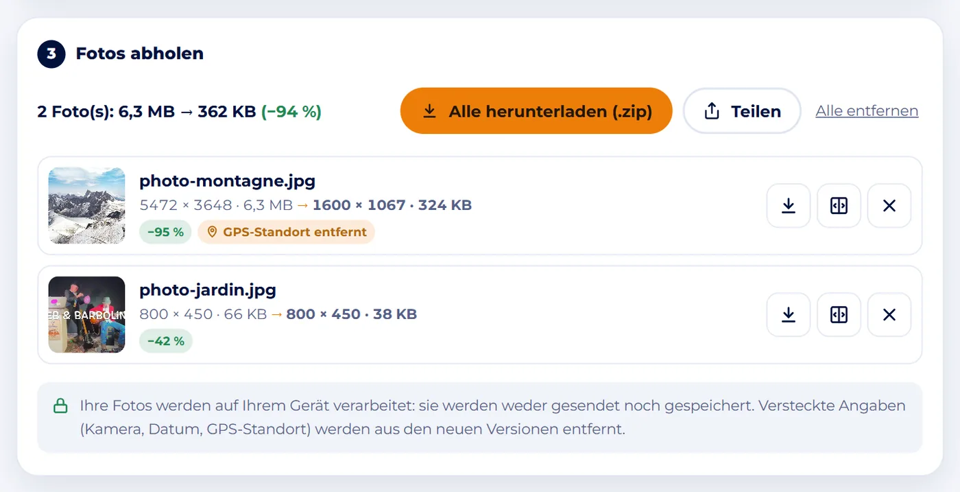 Bildschirmfoto : Das Ergebnis lesen
