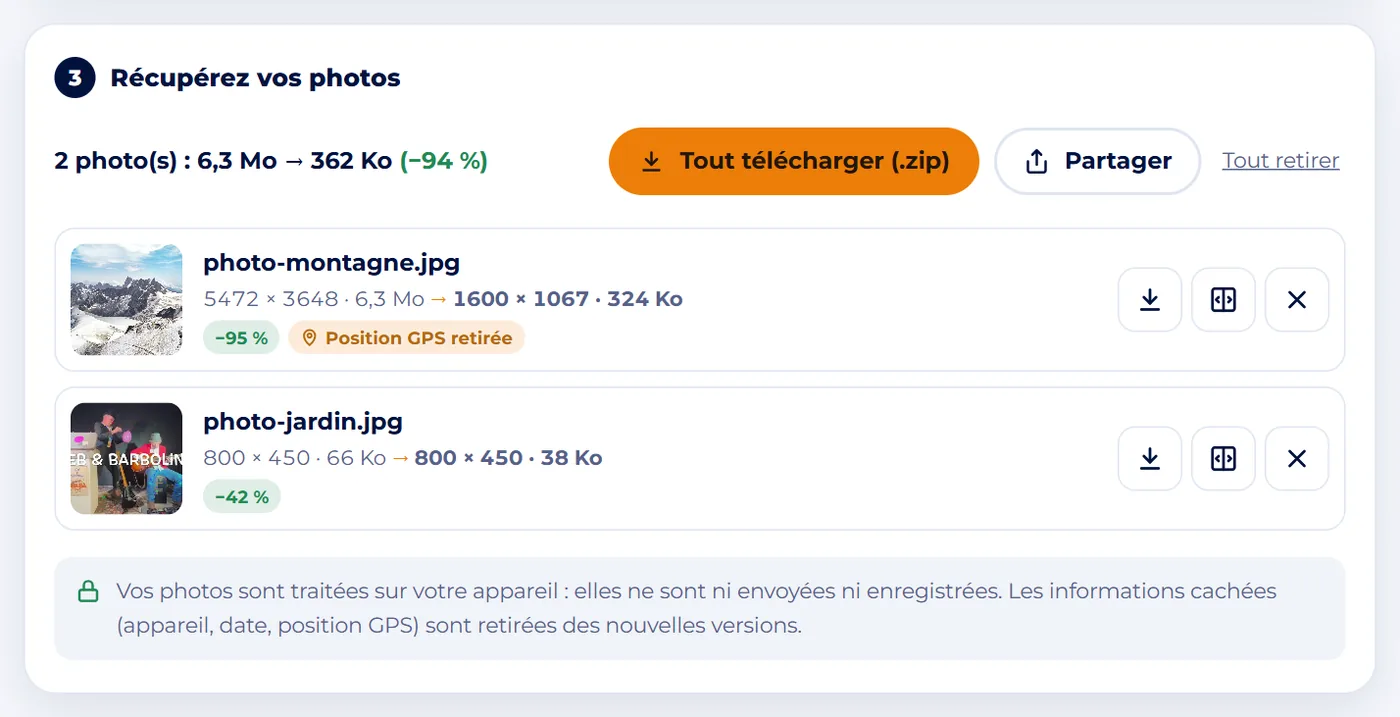 Capture d'écran : Lisez le résultat