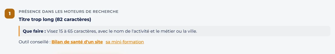 Capture d'écran : Parcourez vos priorités