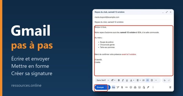 Gmail pas à pas : écrire un e-mail, le mettre en forme et créer sa signature